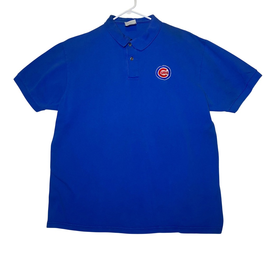 Chicago Cubs Stedman by Hanes Royal Blue Polo Shirt Adult L Baseball MLB‎